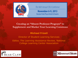 CRLA Conference - Absent Professor Program