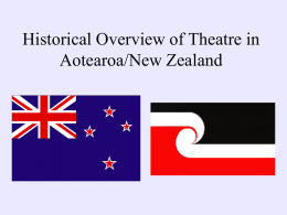 Historical Overview of Theatre in Aotearoa/New Zealand