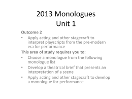 2013 Monologues year 11x