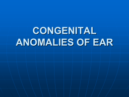 Congenital Anomalies of Ear