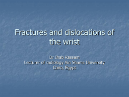 Fractures and dislocations of the wrist - cox