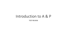 Introduction to A & P