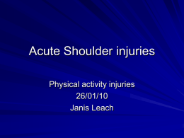 Acute Shoulder injuries