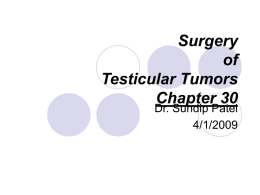 Testicular Tumors: Chapter 30th