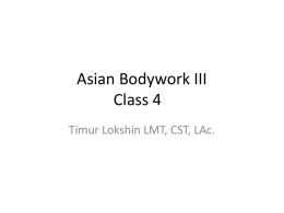 Asian Bodywork 3 Class 4