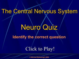 The Central Nervous System: Quiz Game