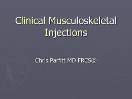Musculoskeletal Injections - Canadian Rural Orthopedics CJP