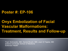Poster #: EP-106 Onyx Embolization of Facial
