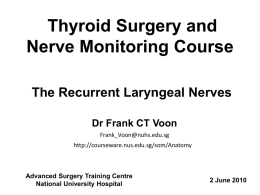 The Recurrent Laryngeal Nerves - National University of Singapore