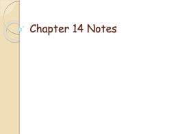 Chapter 14 Notes - Mrs. Begner's Website