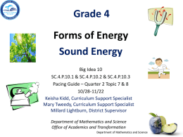 Big Idea Gr. 5 Forms of Energy - Sound