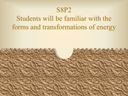 S8P2 Students will be familiar with the forms and transformations of