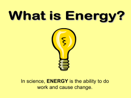 1 - Energy - Conservation of Matter