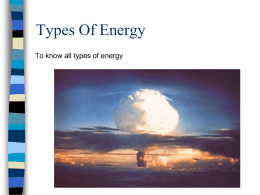 Types Of Energy - Noadswood Science