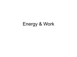 Energy & Work