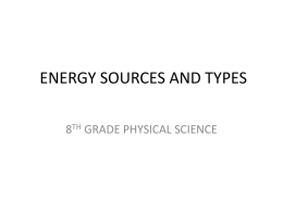 Types and Sources of Energy