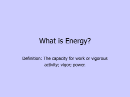 What is Energy? PPT.