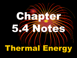 5.4 Thermal Energy Notes
