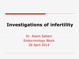 Investigations of infertility