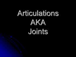 Articulations AKA Joints