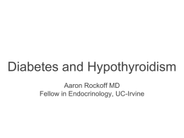 Diabetes and Hypothyroidism