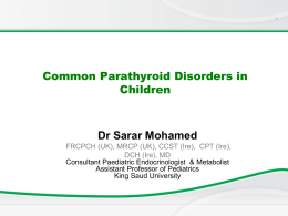 parathyroid disorders FOR STUDENTS king saud
