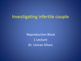 L2- Investigating Infertile Couple