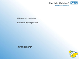 Department Presentation Title - Sheffield Children`s Hospital