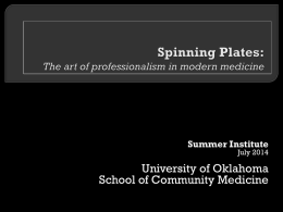 Professionalism - University of Oklahoma