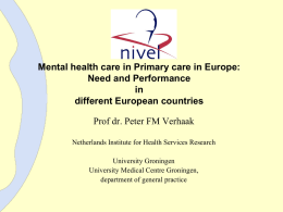 Mental health care in primary care in Europe