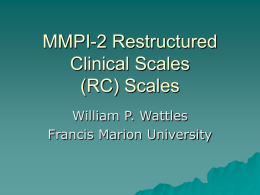 Restructured Clinical Scales (RC) Scales