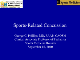 Post-Concussion Syndrome - Athletic Training at Iowa