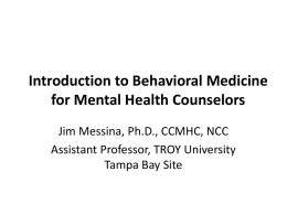 Introduction to Behavioral Medicine for Mental Health