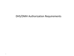 DHS/DMH Authorization Review Process