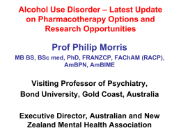 Alcohol Misuse - Dr Philip Morris