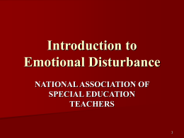 Introduction to Emotional Disturbance