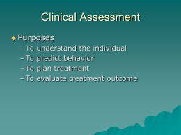 Clinical Assessment Issues