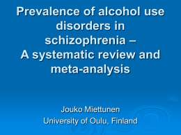 Prevalence of alcohol use disorders in schizophrenia – A