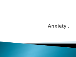 Cognitive behavioural approach to Anxiety disorders
