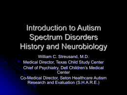 Introduction to Autism Spectrum Disorders History and