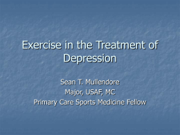 Exercise in the Treatment of Depression