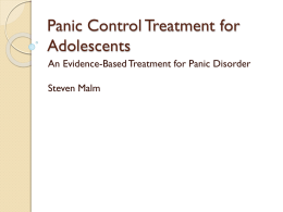 Panic Control Treatment for Adolescents