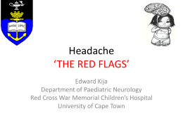 Headache ‘THE RED FLAGS’