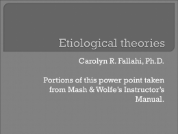 Etiological theories - Central Connecticut State University