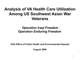 VA Health Care for Veterans of Operation Iraqi Freedom