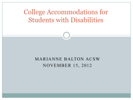 Transitions to Higher Education for Students with Disabilites