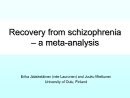 Recovery from schizophrenia – a meta