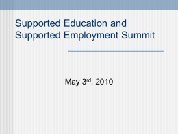 SUPPORTED EDUCATION - California Institute for Behavioral