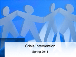 Crisis Intervention - NURSING FDTC Batch Spring 2011