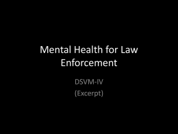 Mental Health for Law Enforcement